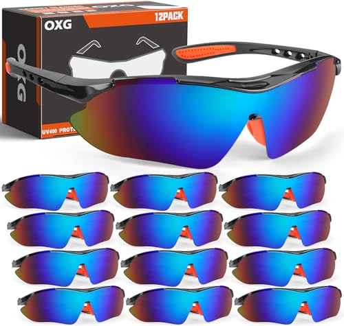 OXG Safety Glasses Bulk for Men Women, ANSI Z87 Safety Glasses UV Protection Protective Eyewear for Construction Woodworking - color: 12p-multicolor