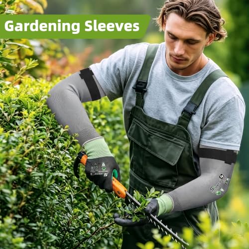 Schwer 2 Pairs 18in A6 Cut Resistant Arm Sleeves for Gardening, S914 - color: Grey-updated, size: 18 In-2 Pairs