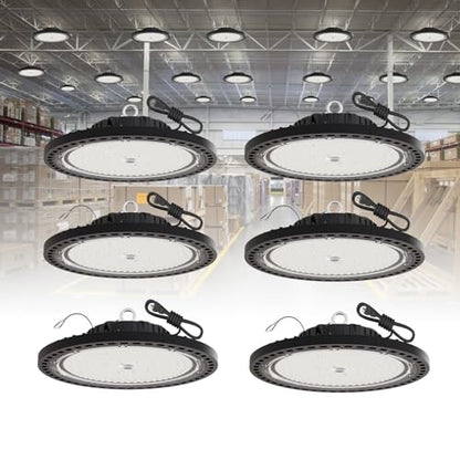150W UFO High Bay LED Shop Lights, 6 Pack, 21000 LM, 5000K, AC110-277V