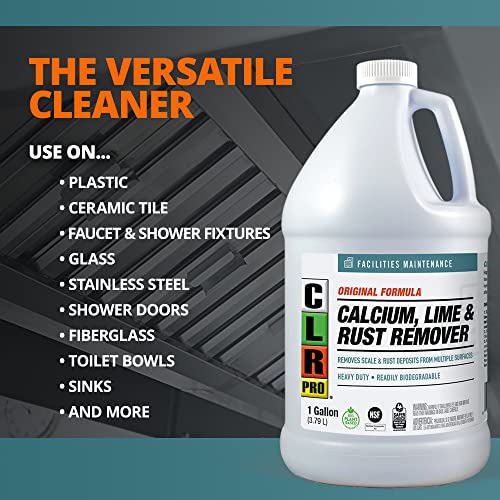 CLR PRO Calcium, Lime and Rust Remover, 1 Gallon Bottle (Pack of 2) - size: 128 Ounce (Pack of 2)