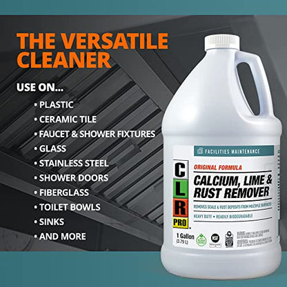 CLR PRO Calcium, Lime and Rust Remover, 1 Gallon Bottle (Pack of 2) - size: 128 Ounce (Pack of 2)