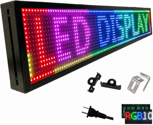 P10 Programmable LED SIGN 40"×8" Scrolling LED Display, High Brightness & IP65 Waterproof Indoor Outdoor Digital Signage led screen, Open Signs Welcome Sign for Store Business Advertising - size: P10 40*8 INCH