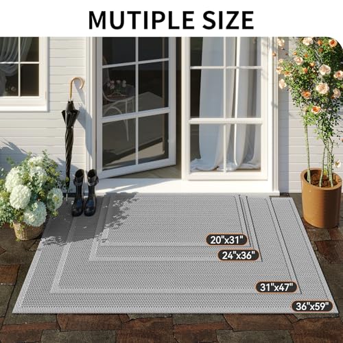 Door Mat Outside Entrance Drainage Pool Doormat Grey 24"x71" - color: Grey, size: 24''x71''