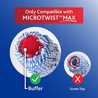O-Cedar MicroTwist MAX Microfiber Twist Mop with 1 Extra Refill | Features Hands-Free Wringing | Extra Large 18-Inch Mop Head | Safe on All Floor Types,Red