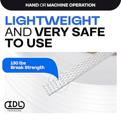IDL Packaging 5 mm x 24000' Polypropylene (PP) Strapping Roll, USA-Made - size: Machine, 1/5"x24000'
