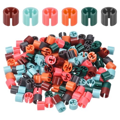 uxcell 240Pcs Clothes Hanger Size Markers,Fit 3-5mm Rod Tags,Soft Colors - color: Light Blue/Orange/Gray/Deep Pink/Brown/Dark Green
