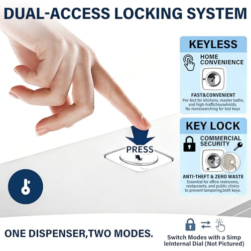 interhasa! Commercial Paper Towel Dispenser Wall Mount - ADA Compliant Multifold Trifold & C-Fold Hand Towel Holder for Restroom, Office, Clinic. Lockable, No-Drill ABS, 10.8" L x 3.5" W x 8" H - color: White