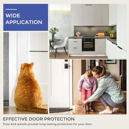 2 Pcs Push Door Plate - 3.3 x 15 Inches Door Push Plate (White) - color: White