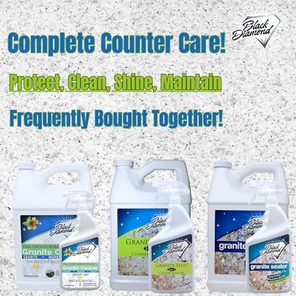 Black Diamond Stoneworks Granite Plus 2-in-1 Cleaner & Sealer, pH Neutral, Streak-Free Stone Cleaner for Granite, Marble, Quartz, Travertine & Limestone Countertops, Ready to Use, 32 Fl Oz (Pack of 2) - size: 32 Fl Oz (Pack of 2)