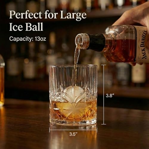 BELLAFORTE Tritan Plastic Whiskey Glasses Set of 4, 13oz Unbreakable Wine Glasses, Shatterproof Crystal Cut Drinking Glasses for Old Fashioned, Cocktails - BPA Free - Dishwasher Safe - Clear - color: Clear