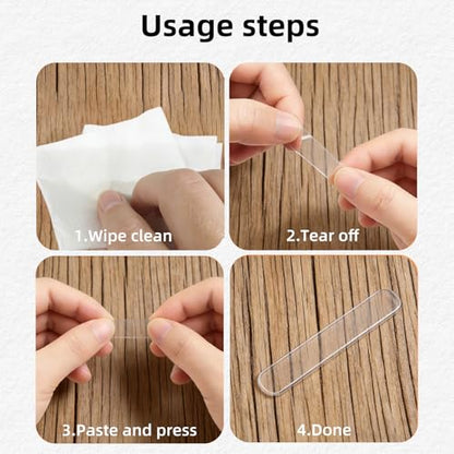 50 PCS Cabinet Door Bumper, Premium Long Strip Door Silencer