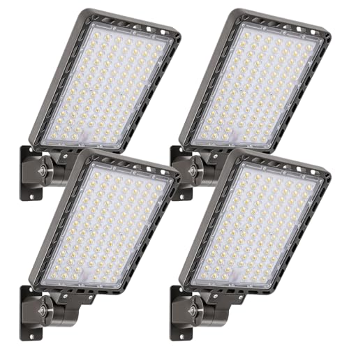 ledmo LED Parking Lot Light 240W Outdoor Flood Light Dusk to Dawn with Adjustable Wall Mount 37000lm IP65 LED Street Commercial Security Area Lighting for Yard Sport Barn Shop Warehouse 4 Pack - size: 240W/Wall Mount/2 Pack