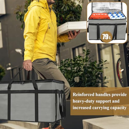 PEASUG Insulated Food Delivery Bag, XXXL Catering Bag for Keep Food Warming - color: Grey, size: XXX-Large