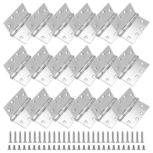 18 Pack Silver Door Hinges for Interior and Exterior Doors, 4.5 Inch Heavy Duty Stainless Steel Hinges Ball Bearing Door Hinges with Square Corners, Brushed Nickel - color: Brushed Nickel