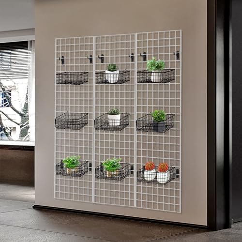 Grid Wall Commercial Grade Gridwall Panels – Heavy Duty Grid Panel for Any Retail Display Wall Grid 2' Width x 4' Height, White (Pack of 3) - color: White, size: 2'x4'(3 Pack)
