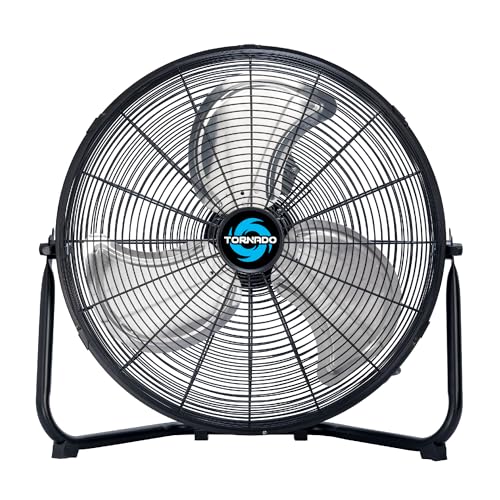 Tornado 18 Inch Industrial Powerful Metal Floor Fan, 3-Speed High Velocity Cooling Floor Standing Fan for Industrial, Commercial, and Home Spaces, 120°Tilt, 6.0 FT Cord, Black - size: 18 Inch Original