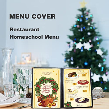 2PCS Menu Covers 8.5" x 11" Restaurant Menu Holder 4 Page 8 View Transparent Menu Sleeve,Fits A4 Size Paper for Restaurant Menu Home Project Office Daily Paper Chores and etc - size: 2 pack 4 page / 8 view - 8.5" x 11"