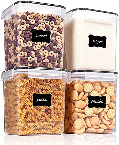 Vtopmart 2.5 L Flour Sugar Storage Containers, 4 PCS, Black - color: Black, size: 2.5L