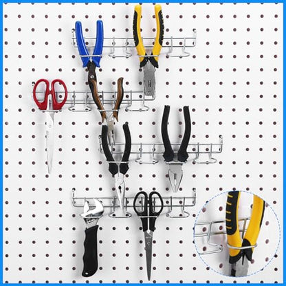Coume 4 Pcs Pegboard Tool Holder Hooks for Screwdriver Pliers, Silver - color: Silver
