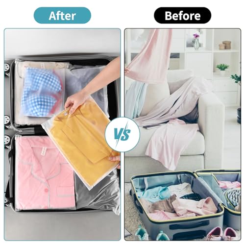 16x12 Inch Frosted Zipper Bags for Clothes 25Pcs No Vent Holes - size: 25Pcs-16x12 Inch