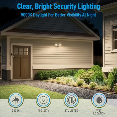 LEONLITE Motion Sensor Security Lights Dusk to Dawn IP65 3000K White - color: White (3000K)