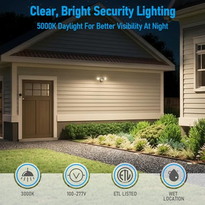 LEONLITE Motion Sensor Security Lights Dusk to Dawn IP65 3000K White - color: White (3000K)