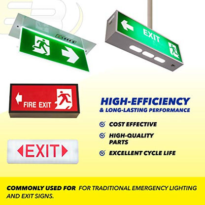 (3-Pack) Emergency/Exit Lighting Battery Fits and Replaces Lithonia ELB0300 ELB-0300 OSI OSA045 OSA-045 NIC0027 Bel-128 Bel128 Custom 128 Lithonia ELB1P201N1 ELB-1P201N1 White Molex