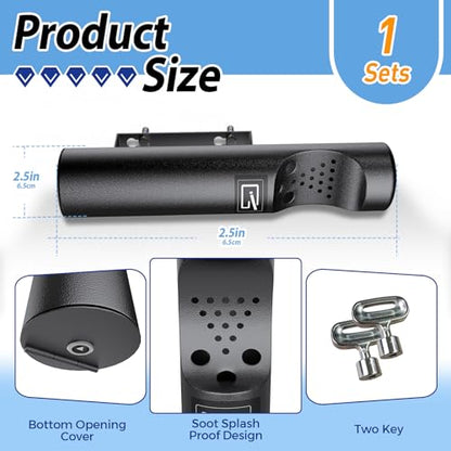 Wall-Mount Cigarette Butt Receptacle for Outside, Outdoor Cigarette Butt Disposal, Commercial Smoking Receptacles to Avoid Discarding Cigarette Butts,Easy to Clean -Black - color: Black
