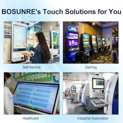 10-Point Multi-Touch Industrial Display, 10.1 Inch Open Frame Capacitive Touch Screen Monitor, 1280x800 10-Point LCD Display, IP65 Front Waterproof with HD-MI VGA Ports - size: 10.1