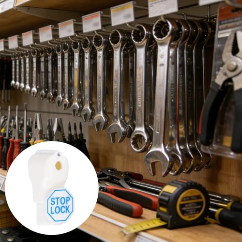 Peg Hook Locks PC Magnet Anti-Theft Pegboard 4.5mm White 50Pcs - color: White, size: 4.5mm
