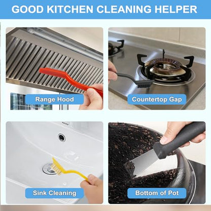 Dfacio 11Pcs Crevice Cleaning Brush Set,Multi-Purpose Cleaning Supplies