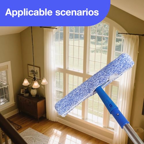 6 Pack 14" Microfiber Window Scrubber Refill Replacement Compatible with Unger 966540 Professional Scrubber Refill Sleeve, Reusable Squeegee Cloth Sleeve for MR.SIGA Professional Window Cleaning - size: 6-pack