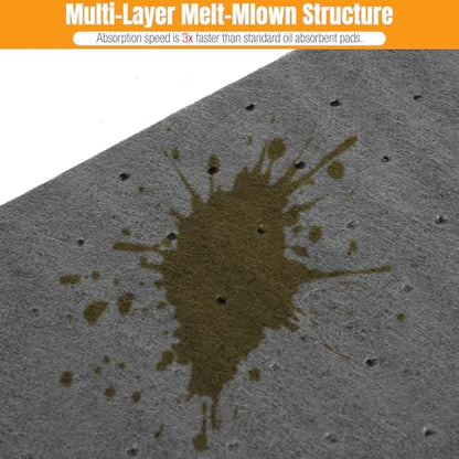 100 PC Oil Absorbent Pads, 13"x10"x0.08“