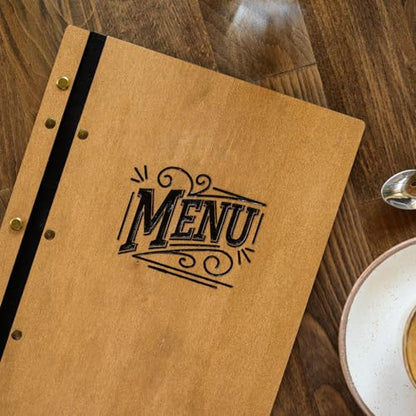 Inko Horeca - Wooden Menu Holder 11.8 х 9 inch - Menu Book for Restaurant - Hard Folding Menu Covers - Wooden Cafe Menu Folder Book for Bar - Bar Menu Sign (Oak) - color: Oak