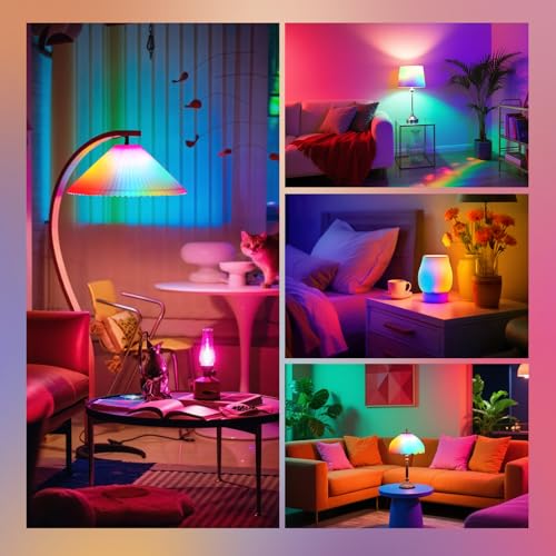 4W E26 Stained Glass Light Bulb, A19 Colorful Light Bulb for Home/Party - color: Purple