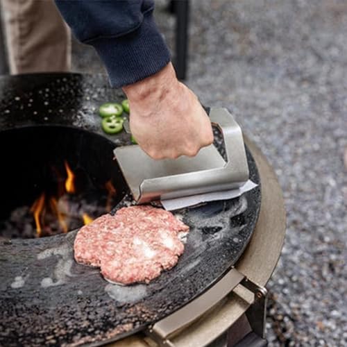 Breeo Griddle Press 2.6 lbs - Heavy-Duty Stainless Steel Smash Burger Press