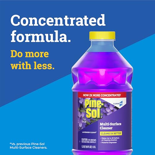 Pine-Sol Multi-Surface Cleaner, CloroxPro, 2x Concentrated Formula, All-Purpose Cleaner, Lavender Clean, 40 Fluid Ounces (Pack of 2) - size: 40 Fl Oz (Pack of 2)
