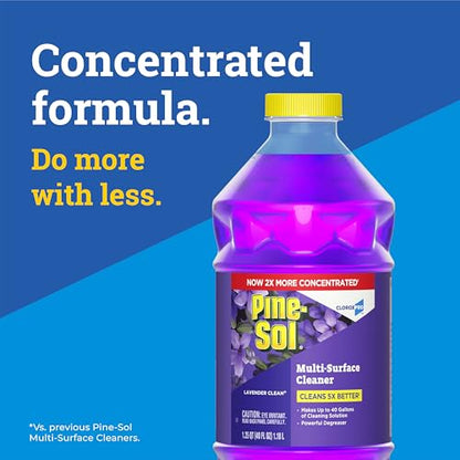 Pine-Sol Multi-Surface Cleaner, CloroxPro, 2x Concentrated Formula, All-Purpose Cleaner, Lavender Clean, 40 Fluid Ounces (Pack of 2) - size: 40 Fl Oz (Pack of 2)