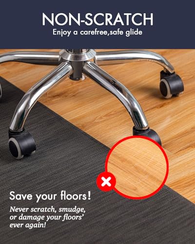 Baroyal Office Chair Mat for Hardwood Floor, Anti-Slip PVC, 48 x 60 Inch - color: Espresso, size: 48" x 60"