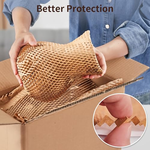 JARLINK Honeycomb Packing Paper, 15" x 131' Bubble Wrap Roll for Packing - size: 15"x 131'