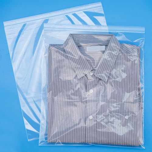 30 Count 13" x 15" Clear Plastic Shirt Bags, 2 Mil - size: 13x15 Inch (Pack of 30)