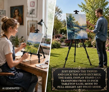 MXG Aluminum Art Easel,Professional Black Display Easel for Painting&Sign - color: black