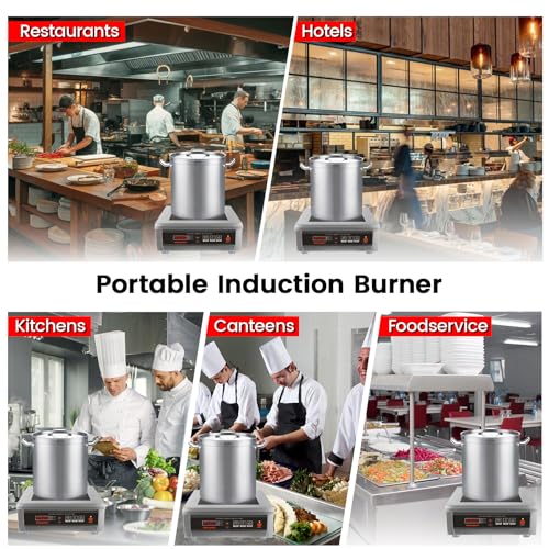 3500W Commercial Induction Cooktop, 220V Single Countertop Burner - size: 3500W/220V