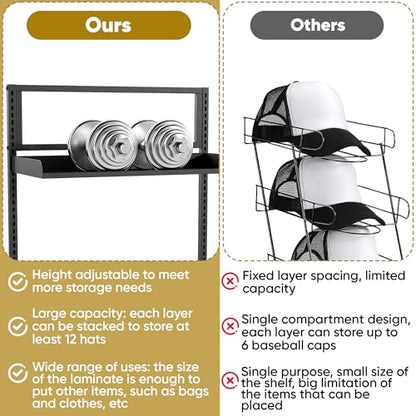 6 Tier Large Hat Rack Stand, Freestanding Adjustable Hat Display Stand