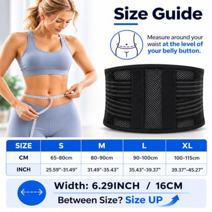 Back Support Belt, Ultra-Thin & Breathable Back Brace for Men Women, Lightweight Waist Support Si Belt for Lower Back Pain, Sciatica & Herniated Disc Relief Under Clothes - size: Small