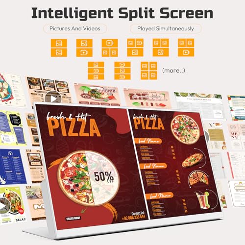 27 Inch Desktop Digital Menu Board, HD Digital Signage Retail Store Monitor, Commercial Display Advertising Screen Android with CMS, Electronic Menu Display for Milk Tea Shop/Restaurant - size: 27 Inch