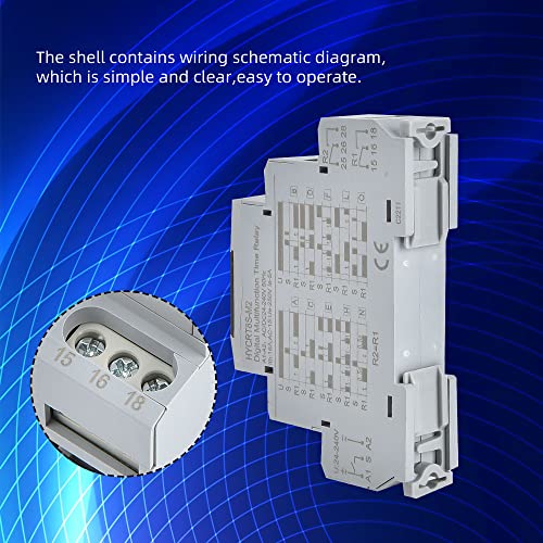 CNAODUN Multifunctional Time Delay Relay Digtal Display Dual Outputs HYCRT8S-M2 AC/DC 24-240V Rotary Regulating Multifunction Time Relay DIN Rail Mount Type - size: HYCRT8S-M2,Dual Outputs Multifunction