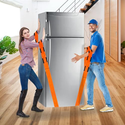 Moving Straps Upgrade Width, 2-Person Lifting and Moving System with 2 Pairs of Cotton Gloves, Lifting Wrist Straps for Moving Appliances, Furniture, Support up to 800lbs