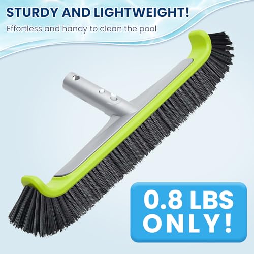 17.5-Inch Curved Pro Pool Brush Head for All Pool Surfaces - size: 17.5" Curved Pro