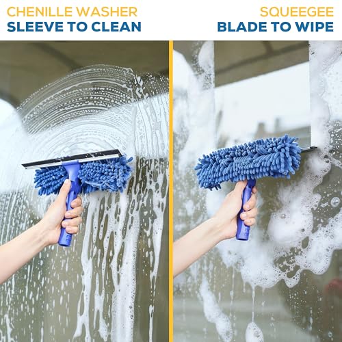 KLEEN HANDLER 2-in-1 Window Squeegee with 60” Extendable Pole